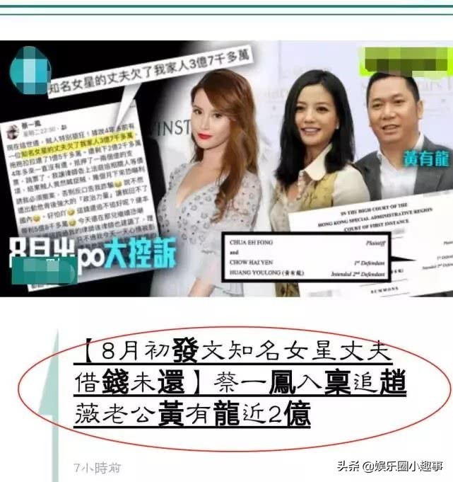 ​赵薇老公麻烦大了，港媒曝黄有龙遭名媛讨债，欠债或是高达2亿多 第3张