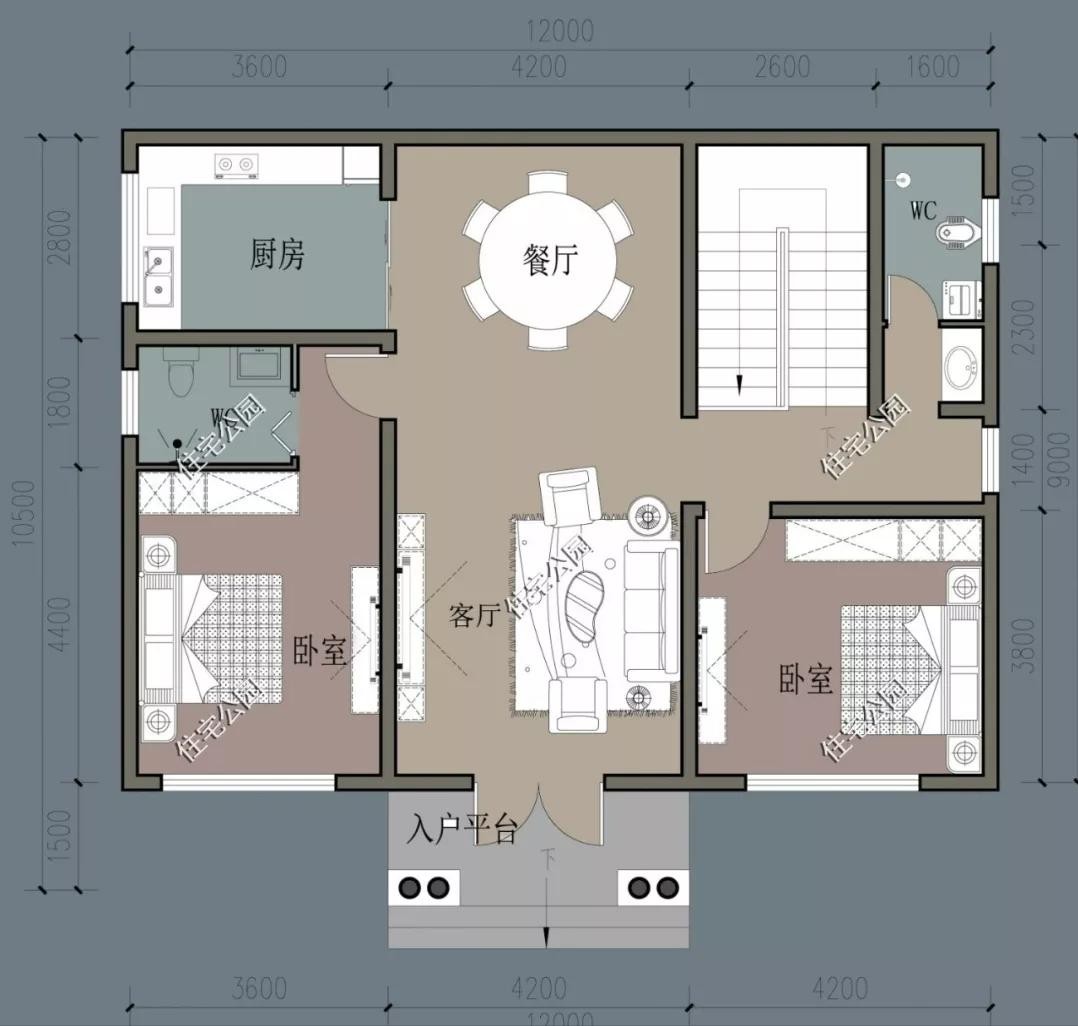 ​4套占地120平的农村户型图，经济实惠又好看，家家都能盖一栋！ 第8张