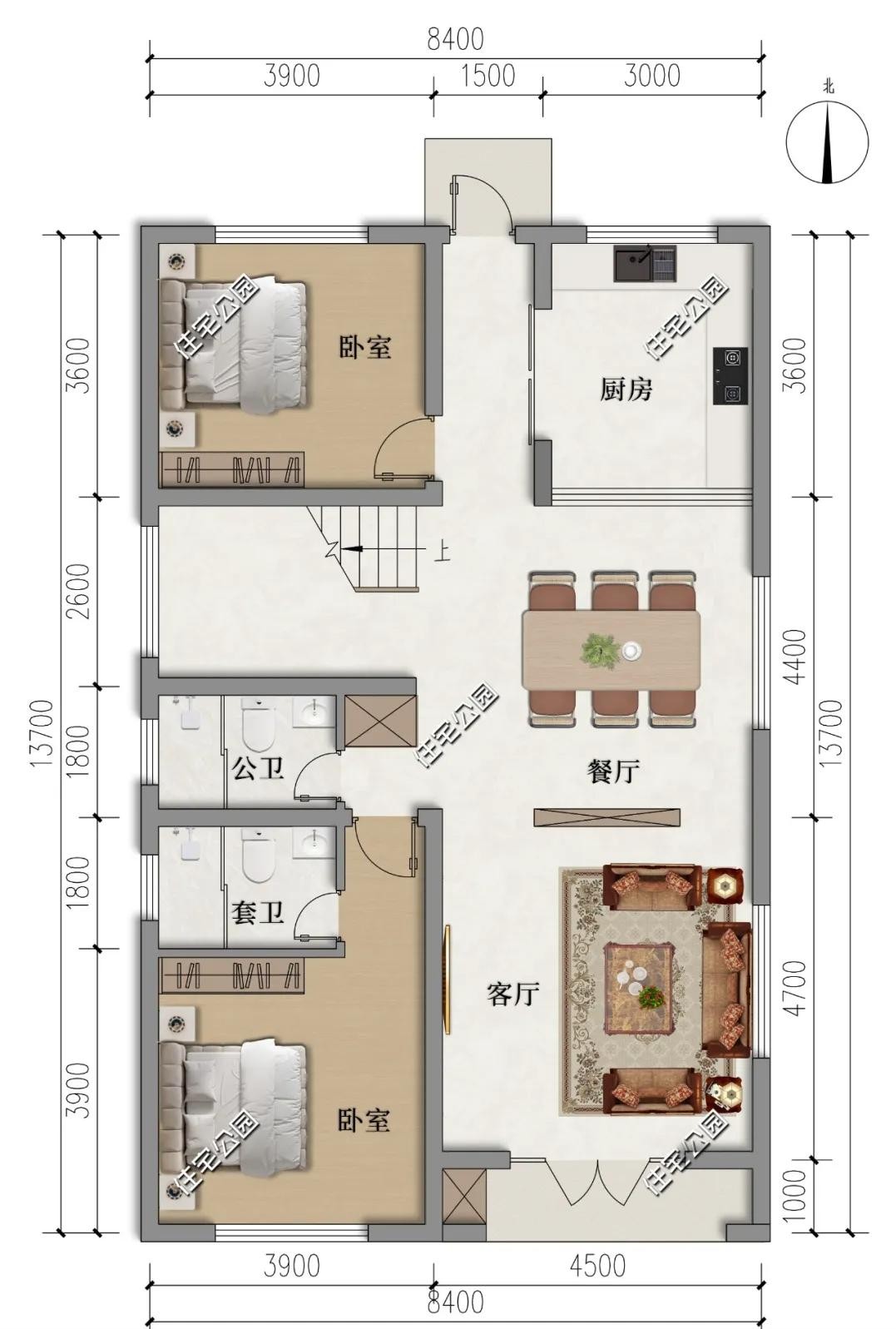 ​4套占地120平的农村户型图，经济实惠又好看，家家都能盖一栋！ 第11张