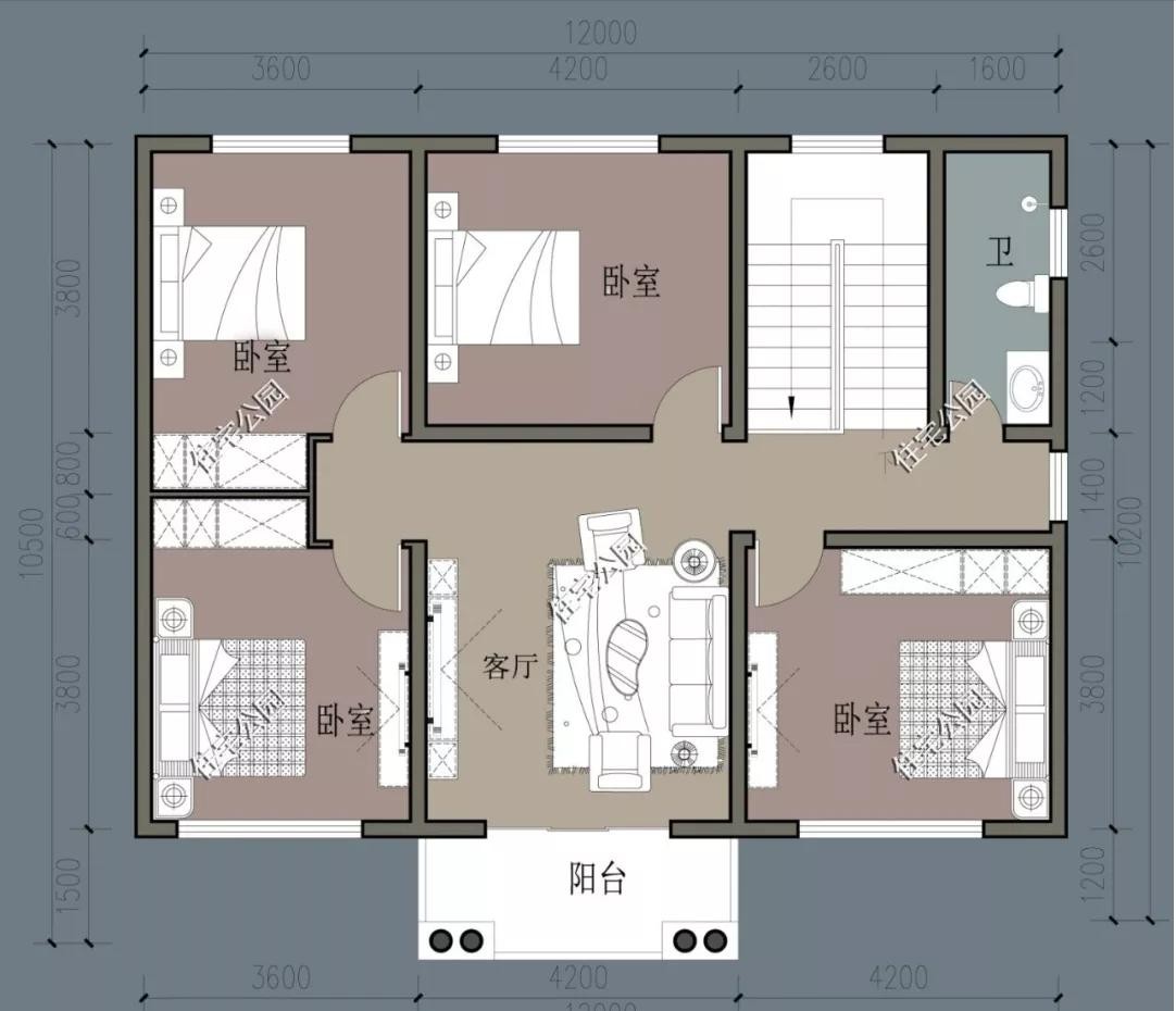 ​4套占地120平的农村户型图，经济实惠又好看，家家都能盖一栋！ 第9张